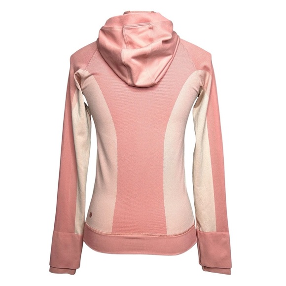 Lululemon Ebb To Train Jacket Rose Pink Colorblock Full Zip Hooded Athleisure - Picture 3 of 8